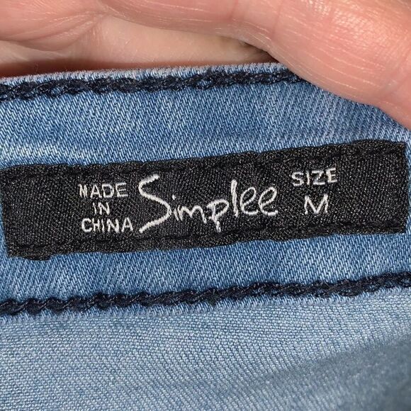 SIMPLEE decorative lace up blue jean skirt Medium - Picture 3 of 3
